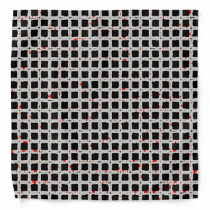Black Silver Red Abstract Pattern Chic Bandana