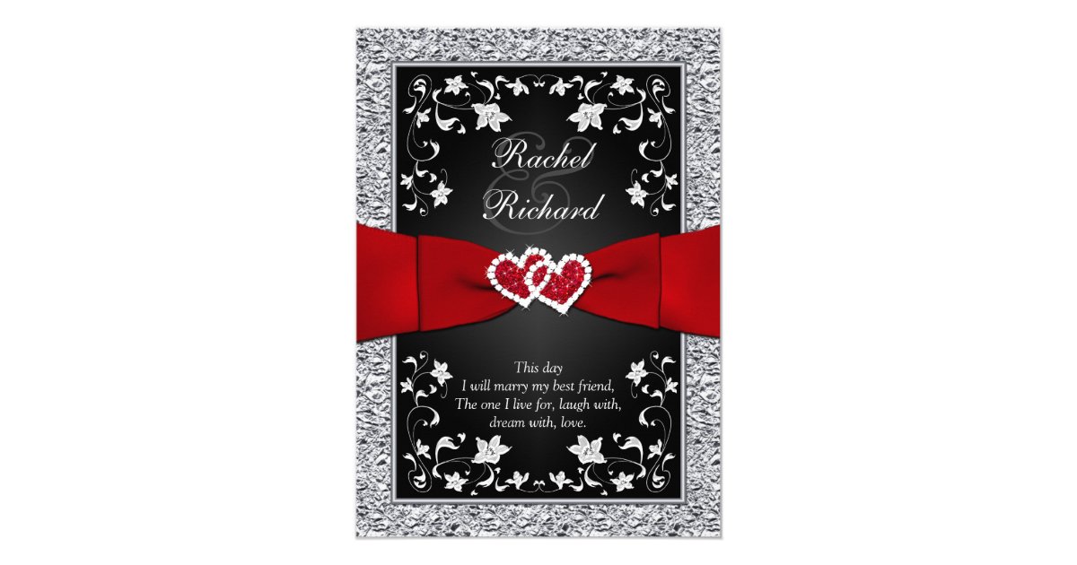 black-silver-red-hearts-floral-wedding-invitation-zazzle