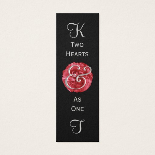 Customizable BLACK SILVER RED Wedding Favor Tag Business Card