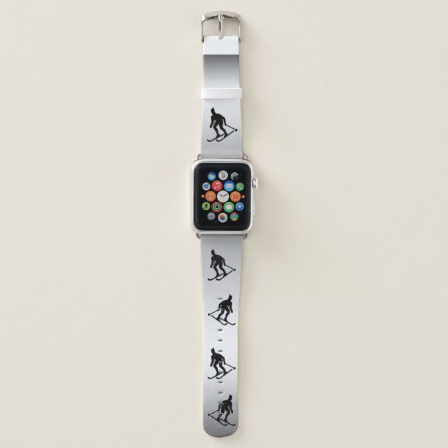 Black Silver Skiing Sports Apple Watch Band