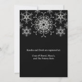 Black, Silver Snowflakes Couples Shower Invite (Back)