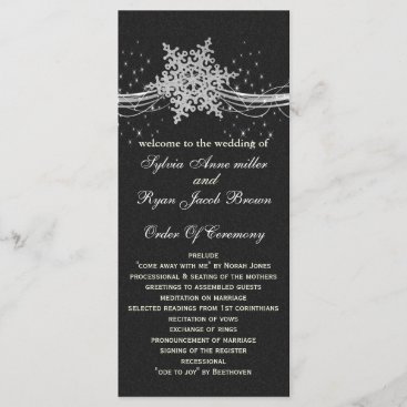 black Silver Snowflakes wedding programs length