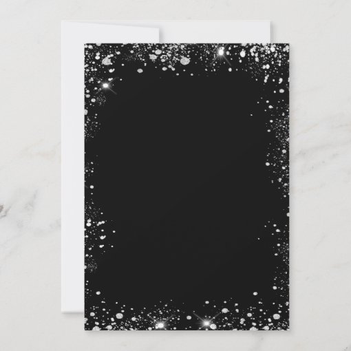 Black silver sparkle elegant wedding invitation | Zazzle