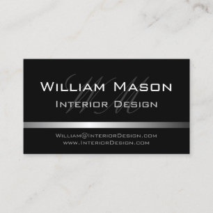 Black & Silver Stripe Professional Business Card