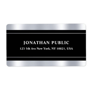 Black Silver Template Elegant Modern Glamorous Label