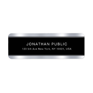 Black Silver Template Modern Glamour Professional Label