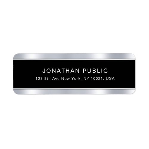 Black Silver Template Modern Glamour Professional Label