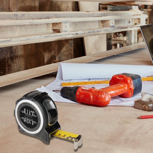 Black silver tools home repairs name tape measure (Creator Uploaded)