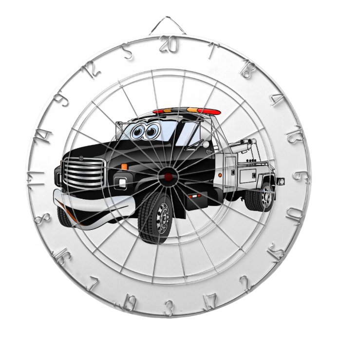 Black Silver Tow Truck Cartoon Dart Boards