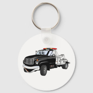 Black Silver Tow Truck Cartoon Keychain