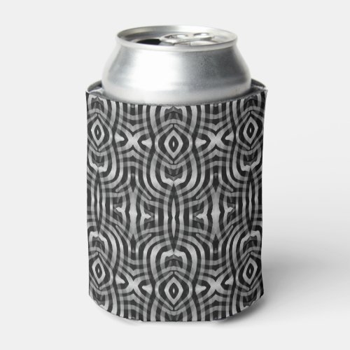 Black Silver Tribal Tattoo Pattern Personalized Can Cooler