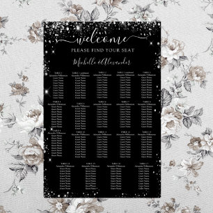 Black silver wedding seating chart 19 tables foam board