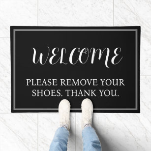 Rubber-Cal Welcome and Please Remove your Shoes 18 in. x 30 in