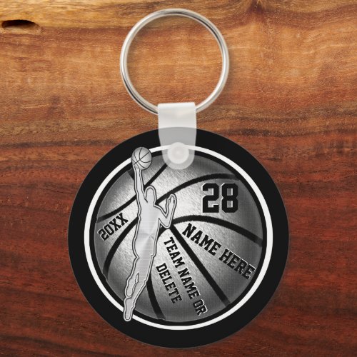 Black Silver White Cheap Basketball Team Gifts Keychain