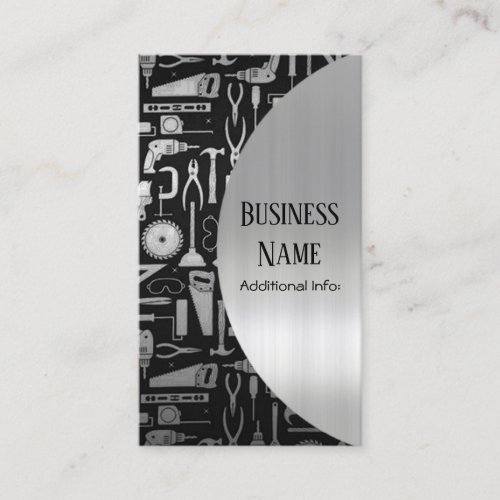 Black  Silver Workshop Tools Business Card 2