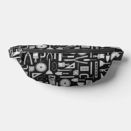 Black  Silver Workshop Tools Fanny Pack