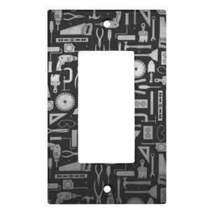 Black & Silver Workshop Tools Light Switch Cover