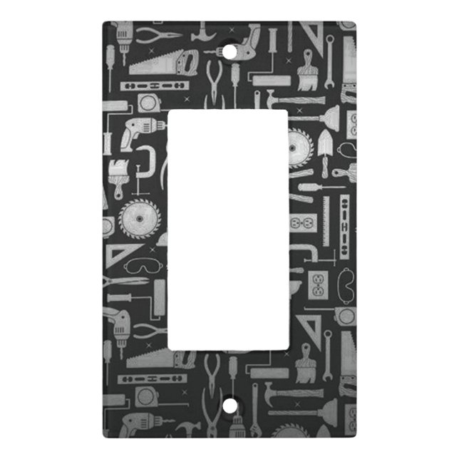 Black & Silver Workshop Tools Light Switch Cover (Front)