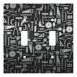 Black & Silver Workshop Tools Light Switch Cover