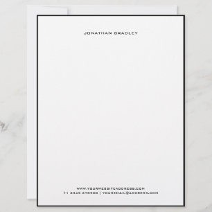 Black Simple Border All Caps Full Name Letterhead