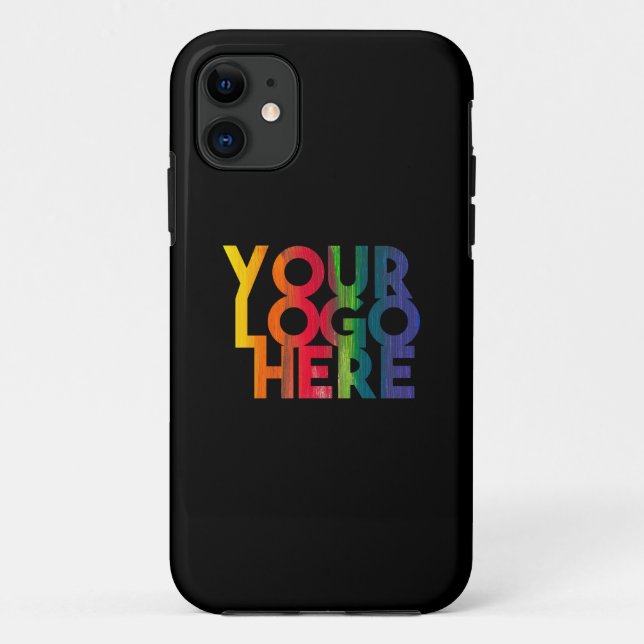 Black Simple Business Logo Case-Mate iPhone Case (Back)