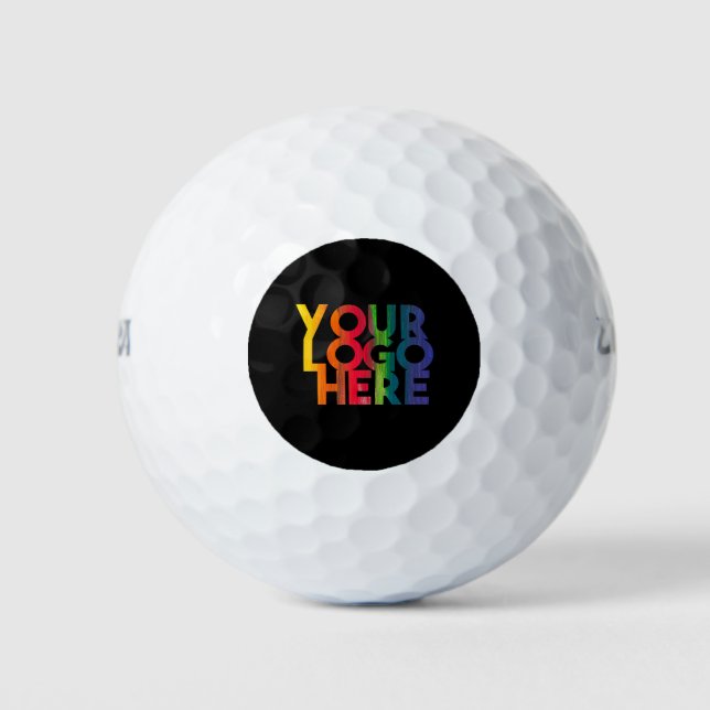 Black Simple Business Logo  Golf Balls (Front)