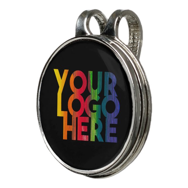 Black Simple Business Logo  Golf Hat Clip (3/4)