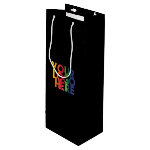 Black Simple Business Logo Wine Gift Bag