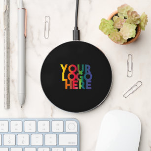 Black Simple Business Logo Wireless Charger