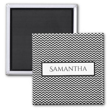Black Simple Chevron Personalized Magnet by Superstarbing at Zazzle