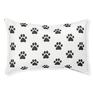 Black Simple Dog Paw Print Paw Prints Forever Pet Bed