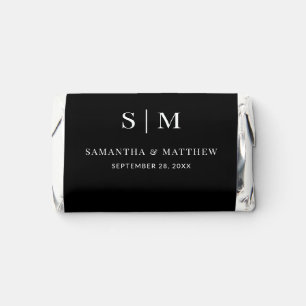 Black Simple Elegant Couple Monogram Wedding Hershey's Miniatures