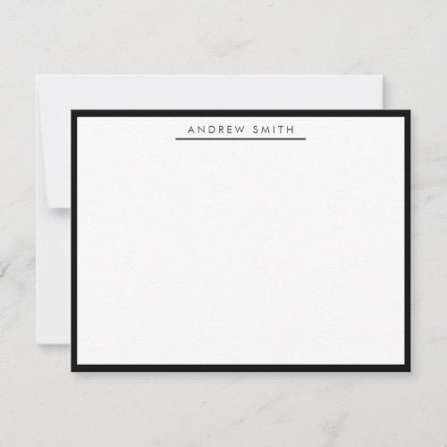 Black Simple Line Modern Stylish Classic Elegant Note Card