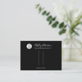 black simple logo hair clip barrette display business card (Standing Front)