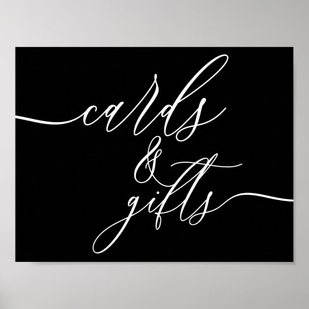 Black Simple Minimalist Cards And Gifts Poster