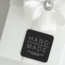 Black Simple Minimalist Handmade Business Thanks