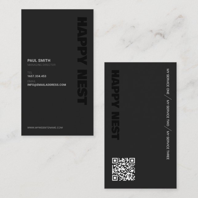black, Simple Minimalist, luxury, Premium Business Card (Front/Back)