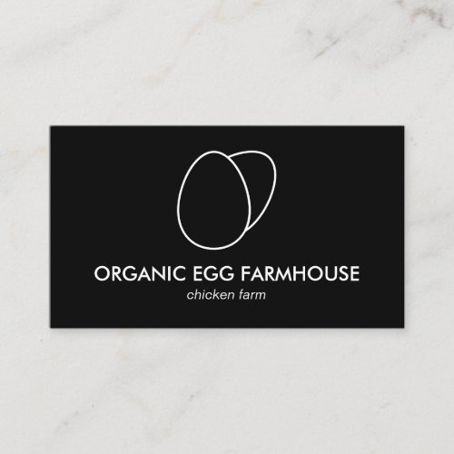 Black Simple Minimalist Moddern Egg Business Card