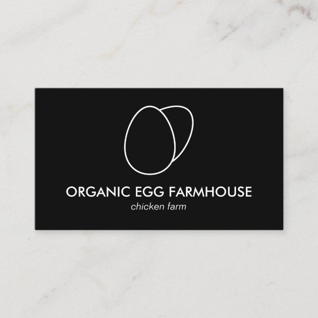Black Simple Minimalist Moddern Egg Business Card