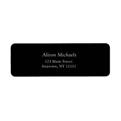 Black Simple Minimalist Return Address Label