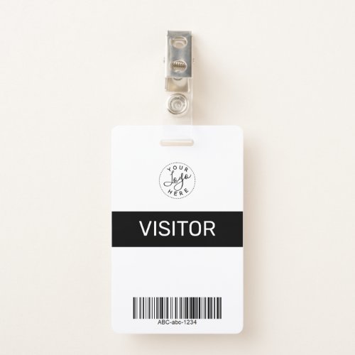 Black Simple Minimalist Visitors Pass ID Badge