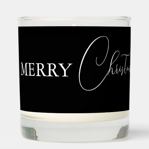 Black Simple Modern Merry Christmas Custom Scented Candle