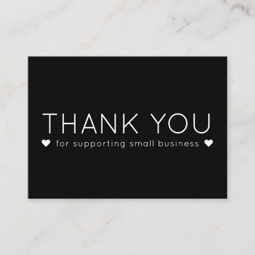 Black Simple Modern Thank you Business Cards