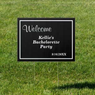 Black Simple Modern Type Bachelorette Party Sign