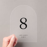 Black Simple Modern Wedding Acrylic Table Numbers<br><div class="desc">Link Here To See Zazzle Review This Product https://www.youtube.com/watch?v=R1R26IzwDDg ***this design is part of a collection*** _______________________ this design template is fully editable and customizable by you the customer - click personalize further button if you wish to move, add, delete, or make significant changes to the design _______________________ *if you...</div>