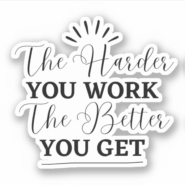 Black Simple Motivational  Sticker (Front)