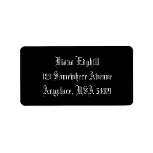 Black Simple Plain Address Labels