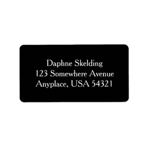 Black Simple Plain Address Labels