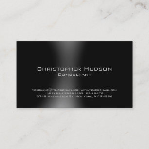 Black Simple Plain Contemporary Business Card