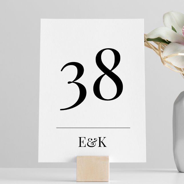 Black Simple Plain Modern Wedding Table Table Number (Creator Uploaded)
